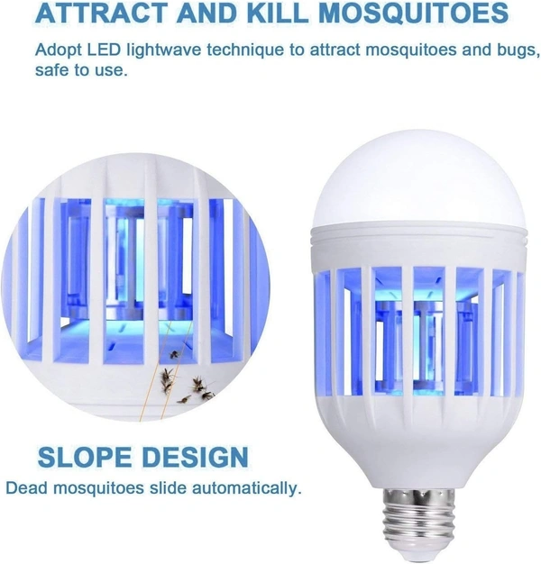 Bug Zapper Light Bulbs, Mosquito Killer Lamp, Electronic Insect & Fly Killer - Built in Insect Trap, Fits in 110V E26/E27 Light Bulb Socket for Indoor Outdoor Porch Patio Backyard