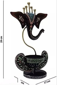 AFF Handicraft Vinayaka/ Ganesha/ Ji Iron Table Decorative showpiece Tealight / Diya Holders For GIft