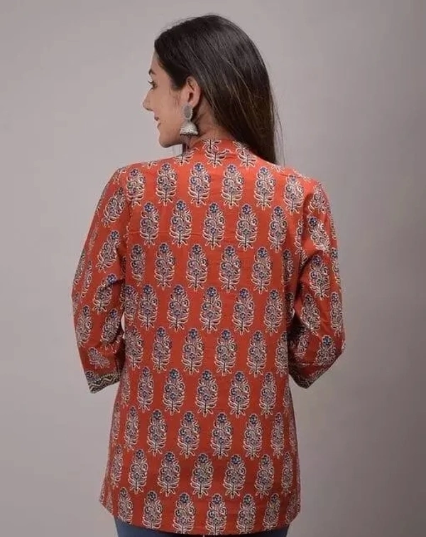 Women's Printed Cotton Top Kurti Kurtis - L