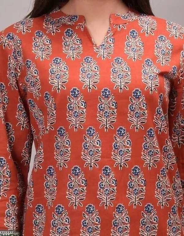 Women's Printed Cotton Top Kurti Kurtis - L