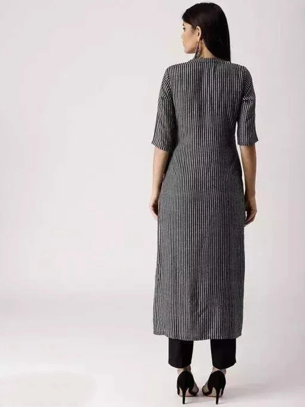 Women's Black Color South Cotton Calf Length Kurti - S