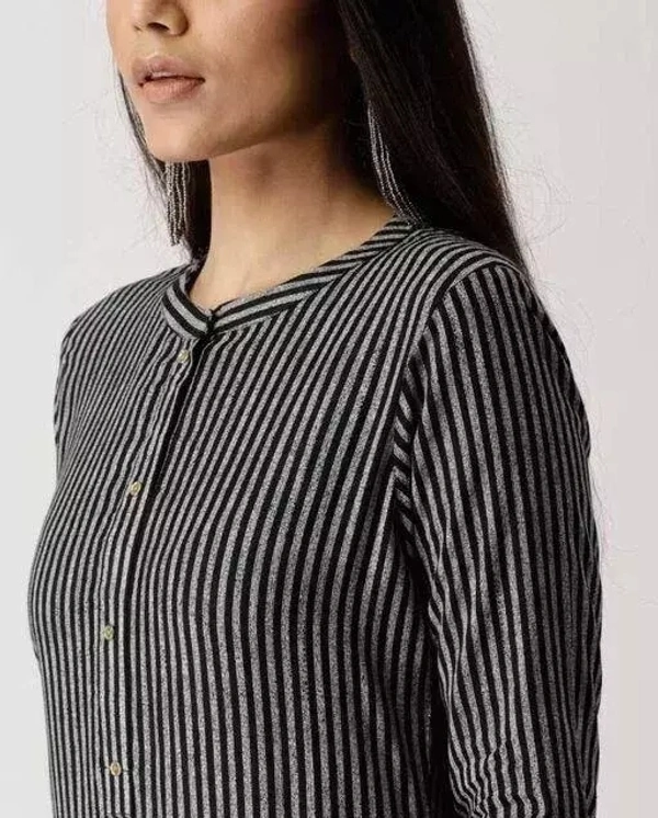 Women's Black Color South Cotton Calf Length Kurti - S