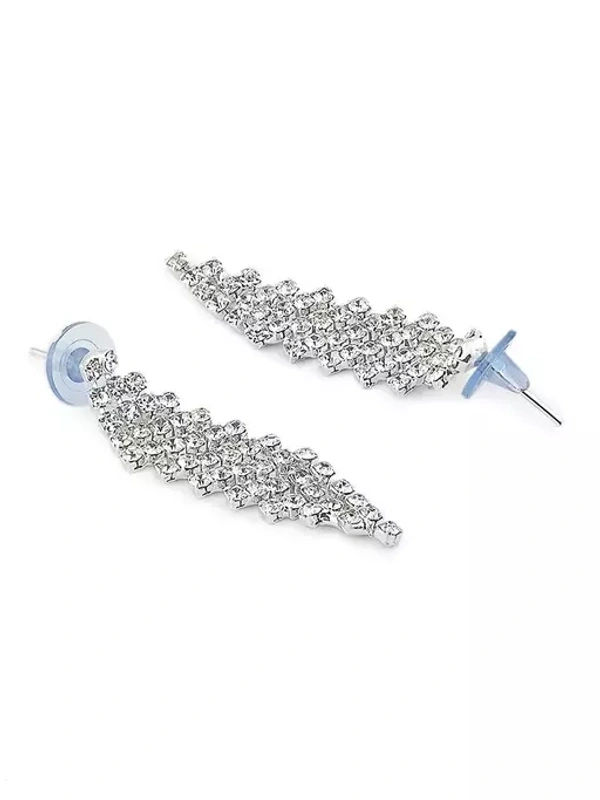 Ashley's Fascinating Beautiful Silver AD Diamond Choker Set With Earrings /New & Trending Necklace Jewellery Set. Western AD-Stone Jewellery Necklace/ Fancy Stone Silver Choker Jewellery