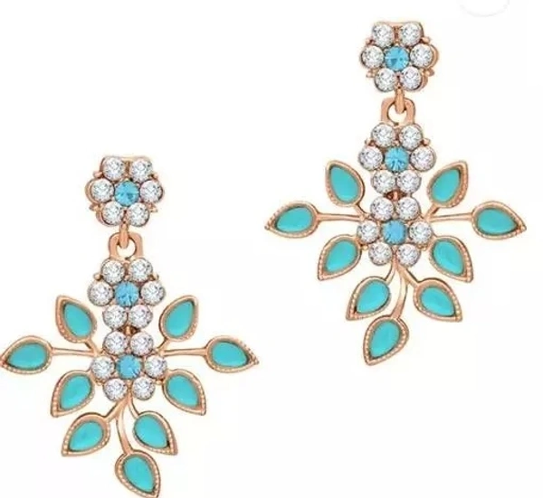Rose Gold Plated Necklace Set With American Diamond