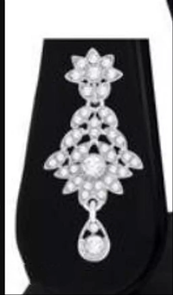 Rhodium Plated Necklace Set With Mangtikka