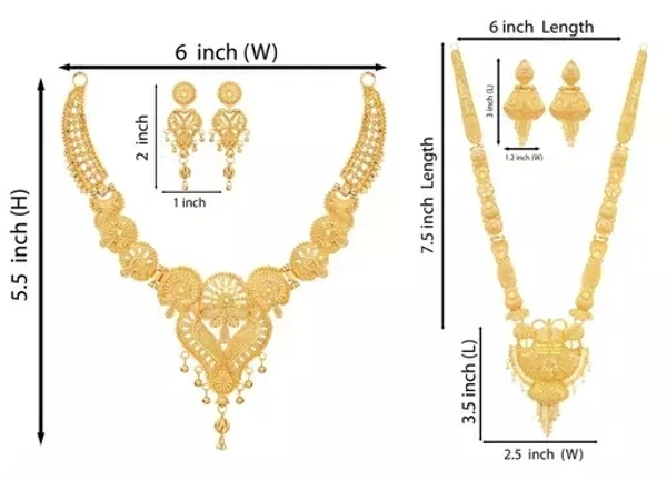 Combo Of Two One Gram Gold Choker Set And Long Rani Haar With Matching Earrings