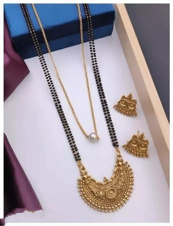  Bhumi09 Gold Plated Traditional Dailywear Combo Mangalsutra For Women Stylish ( Buy 1 Get 1 Free )