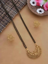 Bhumi09 Gold Plated Traditional Dailywear Combo Mangalsutra For Women Stylish ( Buy 1 Get 1 Free )