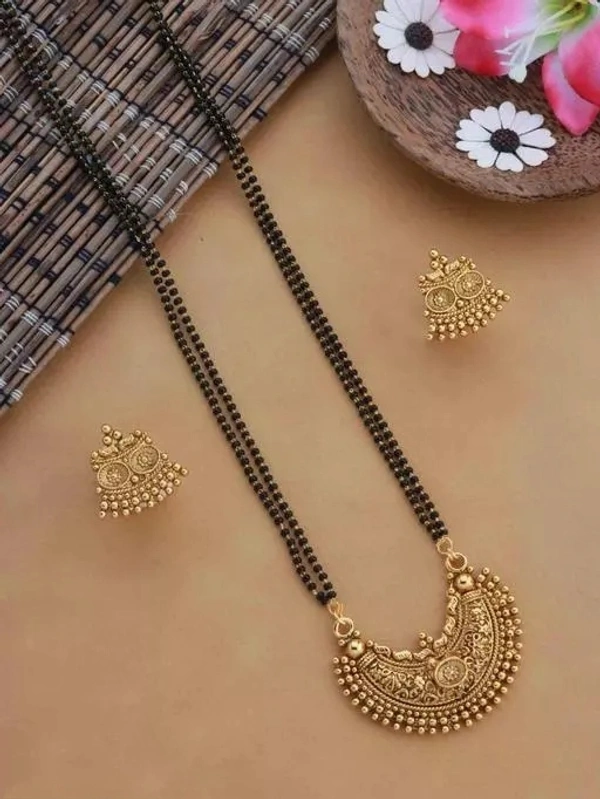  Bhumi09 Gold Plated Traditional Dailywear Combo Mangalsutra For Women Stylish ( Buy 1 Get 1 Free )