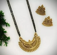 Micro Gold Plated Fancy Mangalsytras With Earrings All Women