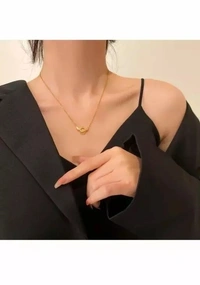 Angels Wings Zirconia Necklace,Angel Necklace Collarbone Chain Beating Heart Wings,Zirconia Lucky Charm Jewellery for Girl