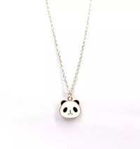 Cute Panda Necklace Chain Pendant Combo for Women And Girls Gifts Silver Plated Alloy Necklace Silver chain