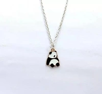 Cute Panda Necklace Chain Pendant Combo for Women And Girls Gifts Silver Plated Alloy Necklace Silver chain