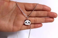 Cute Panda Necklace Chain Pendant Combo for Women And Girls Gifts Silver Plated Alloy Necklace Silver chain