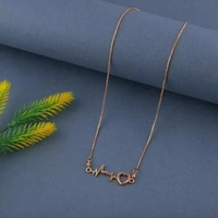 Vesture Knot Combo Of 4 Heartbeat & Butterfly/Titli Pendal Chain In Rose Gold Platted And Pearl & Diamond Pendant Chain In Gold Platting For Girl's & Women's (Buy 2 Get 2 Free)