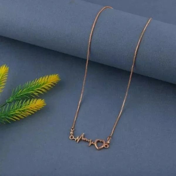 Vesture Knot Combo Of 4 Heartbeat & Butterfly/Titli Pendal Chain In Rose Gold Platted And Pearl & Diamond Pendant Chain In Gold Platting For Girl's & Women's (Buy 2 Get 2 Free)