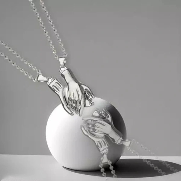 Couple Chain Lockets | Handshake Lockets | Magnet Attraction Promise Lockets | Lockets For Men & Women | GIfts For Couples