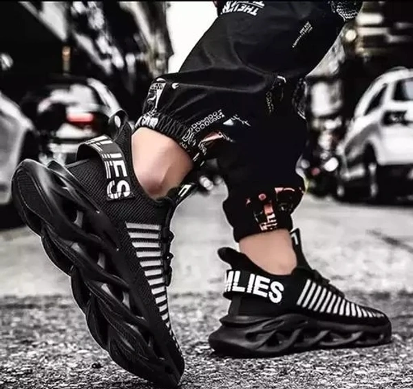 Black Printed Sneakers For Me - 9