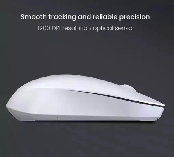 Portronics Toad 13 2.4 GHz Wireless Optical Mouse with USB Nano Receiver, 1200 DPI Resolution Optical Sensor(White)