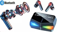 M 28 TWS GAMING Bluetooth Wireless earbuds With Power bank Headset with 5D Stereo Sound, Light weight Ergonomic Wireless set ( BLACK COLOR )