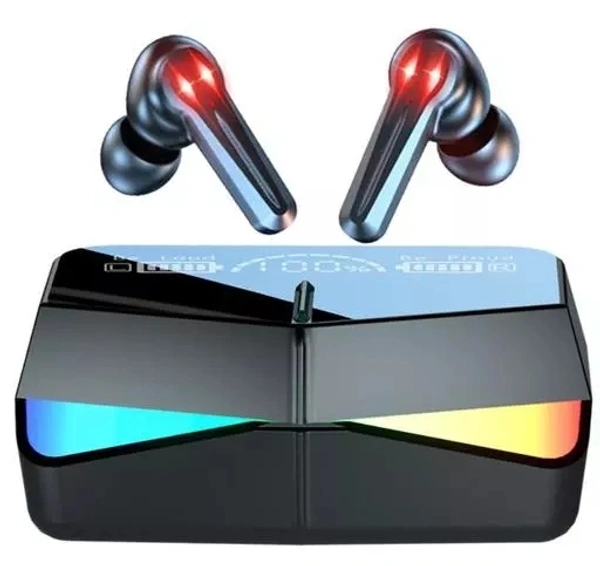 M 28 TWS GAMING Bluetooth Wireless earbuds With Power bank Headset with 5D Stereo Sound, Light weight Ergonomic Wireless set ( BLACK COLOR )