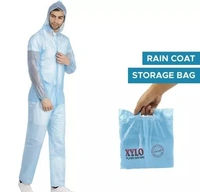 NHR Xylo Transparent 100% Waterproof PVC Zipper Raincoat With Jacket, Hood and Pant With Pockets for Men and Women- Raincoat, Raincover, Raincoat for Men, Waterproof Raincoat, Transparent Raincoat, Barsaati, Raincoat for Women (Blue