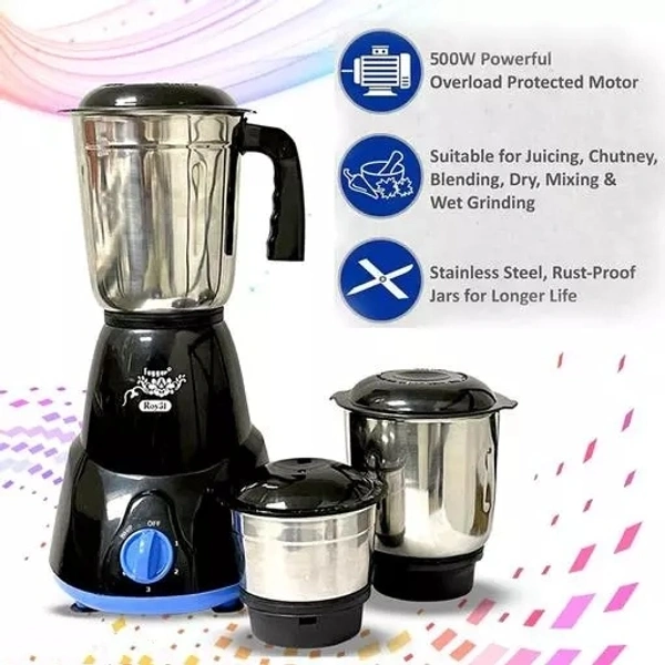 Mixie 500 watt Black 3 Jar