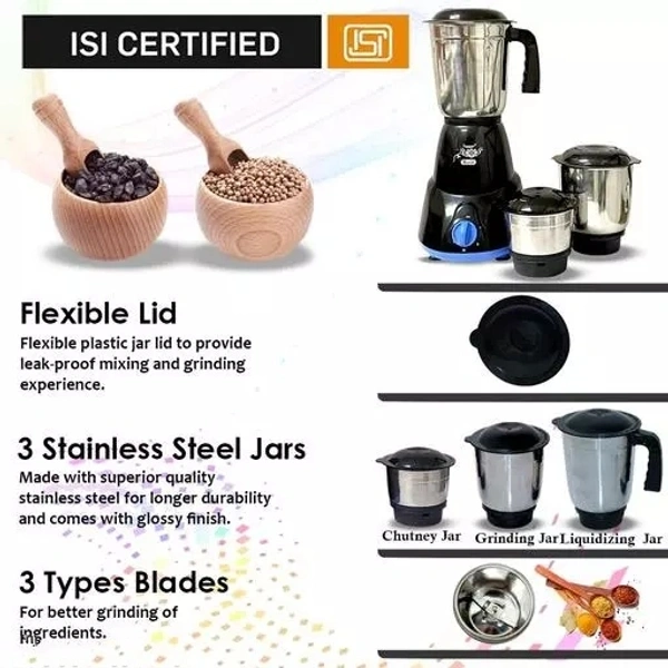 Mixie 500 watt Black 3 Jar