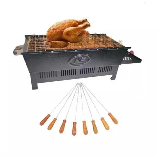 Portable charcoal BBQ grill for roasting and grilling