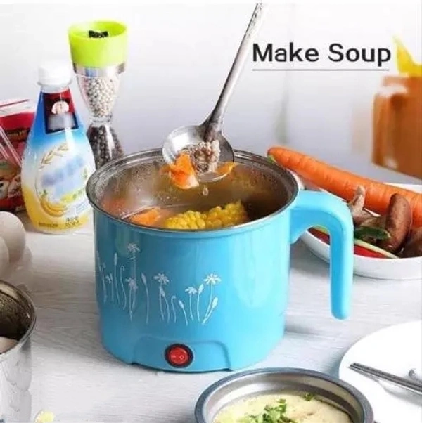 Electric Multifunction Cooking Pot 1.5 Litre Multi-Purpose Cooker Rice Cooker, Food Steamer, Egg Roll Maker, Travel Cooker, Slow Cooker, Egg Cooker, Egg Boiler (1.5 L, Multicolor)