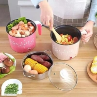 Electric Multifunction Cooking Pot 1.5 Litre Multi-Purpose Cooker Rice Cooker, Food Steamer, Egg Roll Maker, Travel Cooker, Slow Cooker, Egg Cooker, Egg Boiler (1.5 L, Multicolor)