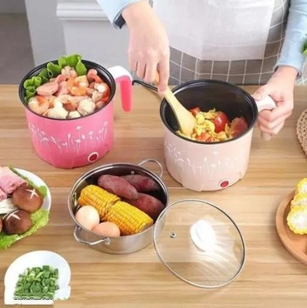 Electric Multifunction Cooking Pot 1.5 Litre Multi-Purpose Cooker Rice Cooker, Food Steamer, Egg Roll Maker, Travel Cooker, Slow Cooker, Egg Cooker, Egg Boiler (1.5 L, Multicolor)