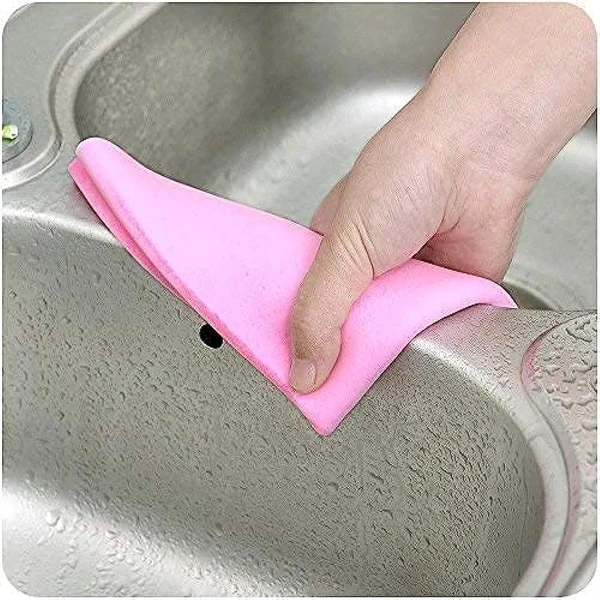 (Pack Of 2) Magic Towel Reusable Absorbent Water for Kitchen Cleaning Car Cleaning, Unique Living Towel, Super Absorbent, Chamois Leather Wipes Wet and Dry PVA Fibers Cloth