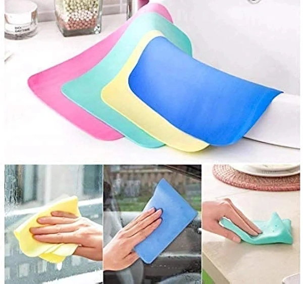 (Pack Of 2) Magic Towel Reusable Absorbent Water for Kitchen Cleaning Car Cleaning, Unique Living Towel, Super Absorbent, Chamois Leather Wipes Wet and Dry PVA Fibers Cloth
