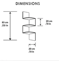 EXPERT Zigzag Corner 5 Tier Wall Mount Shelf Unit/Racks and Shelves/Wall Shelf/Book Shelf/Wall Decoration