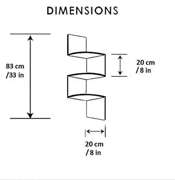 EXPERT Zigzag Corner 5 Tier Wall Mount Shelf Unit/Racks and Shelves/Wall Shelf/Book Shelf/Wall Decoration