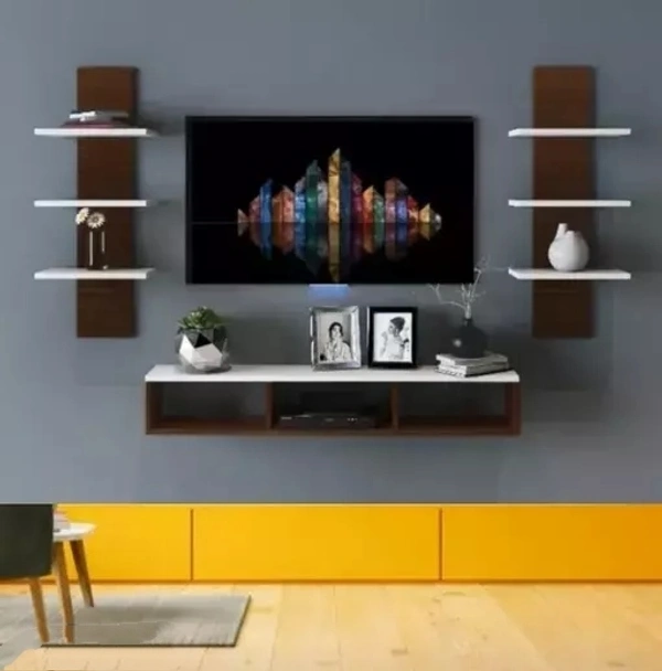 Furniture shop big tv cabinate of brown and white colour