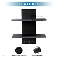 Dime Store Wooden Wall Shelf/Wall Rack/Home Decoration Shelves/Wall Display Rack for Living Room, Office Wall Décor (2 Shelves, Black)