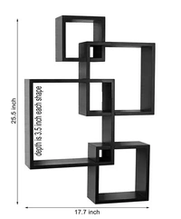 Wood Floating Cube Shelves - Intersecting Wall Mounted Shelves