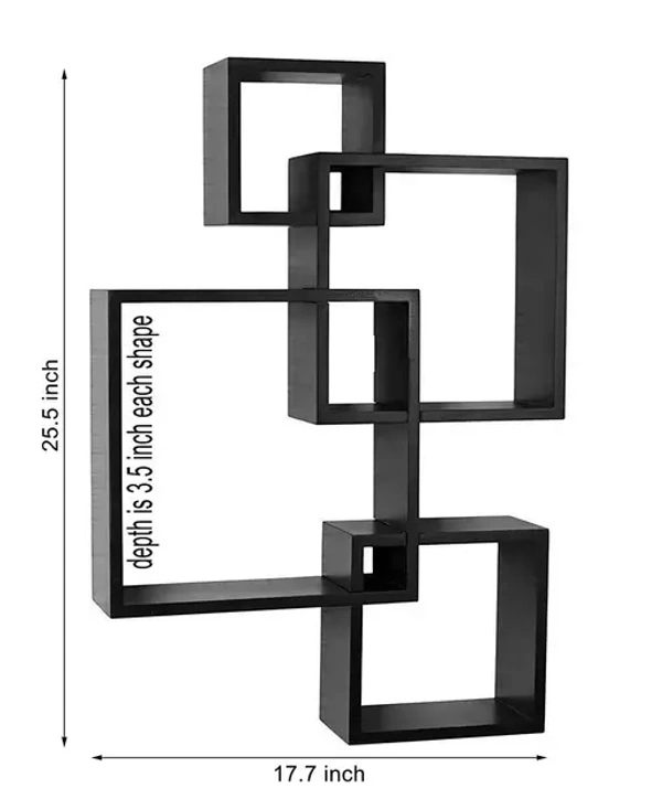 Wood Floating Cube Shelves - Intersecting Wall Mounted Shelves