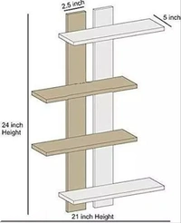 Home Decor India Wooden Tree Wall Mounted Decorative Shelf/Book Shelves for Living Room Home Decor Floating Shelves Set of 4