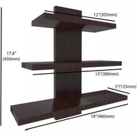 WOOD MINE Wall Shelf For Living Room Floating Wall Book Shelf For Study Room(BROWN)