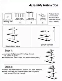 WOOD MINE Wall Shelf For Living Room Floating Wall Book Shelf For Study Room(BLACK)