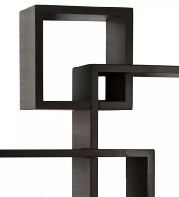Book Shelf for The Study Room Wooden (Set of 4) intersecting Wall shelve for Keeping book Wooden Wall Shelf (Number of Shelves - 4, Black)