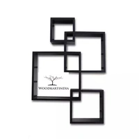 Intersecting Wall Shelves set of 4 Brown