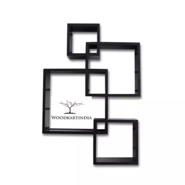 Intersecting Wall Shelves set of 4 Brown