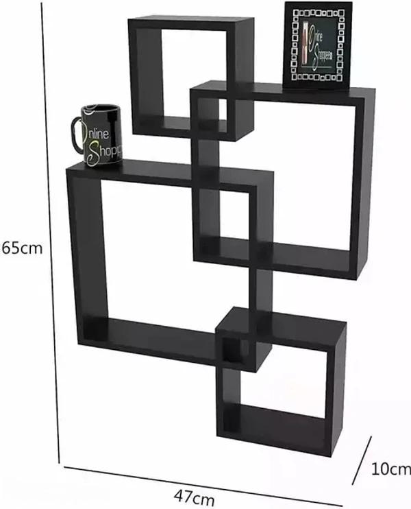 Intersecting Wall Shelves set of 4 Brown
