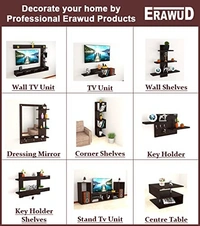 Riano Wall Mount Tv Entertainment Unit/With Set Top Box Stand And Wall Shelf Display Rack For Living Room Black & White (Ideal For Up To 32") Screen(Engineered Wood)