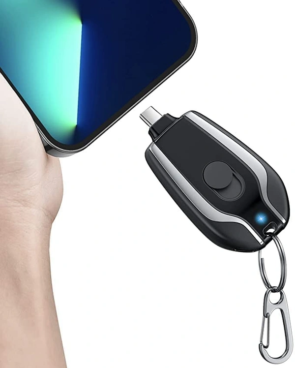 Portable Mini Power Bank, Emergency Charger, Keychain Phone Charger, Fast Finger 1500mah Charging, Compatible with, Best C-pin