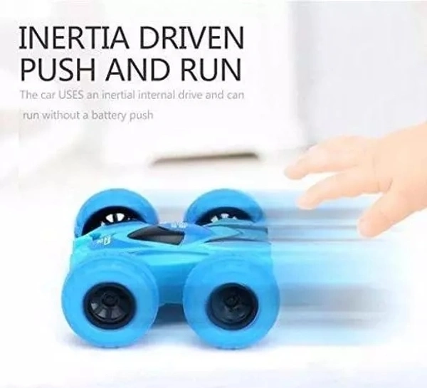 ( Pack of 2 Multicolor) Double-Sided Mini Tumbling Toy Fun Car, Inertia Safety, Crash-Resistant, Anti-Fall Kids Car Combo Set